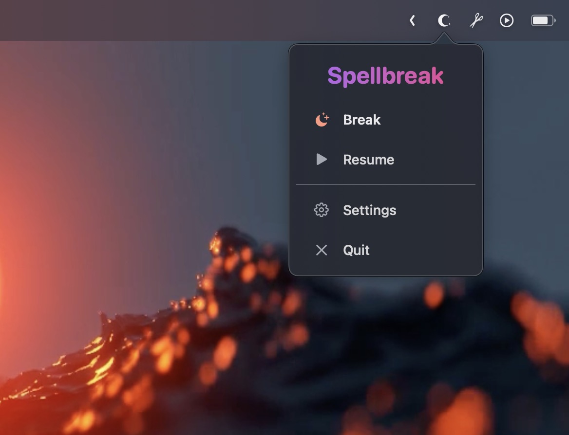 Quick menu controls