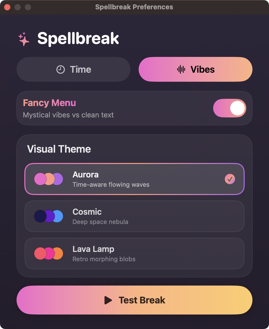 Theme options